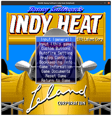 Danny Sullivan's Indy Heat (indyheat), no DIP switches, MAME 0.106