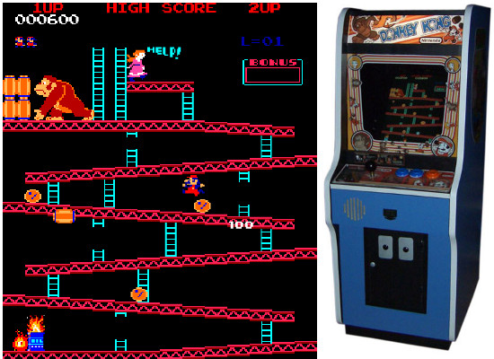 Первая консольная игра. Donkey Kong игра. Donkey Kong Nintendo 1981. Donkey Kong 1981 аркадный автомат. Донки Конг 8 битный.