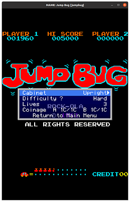 Jump Bug (jumpbug) default settings, MAME 0.106