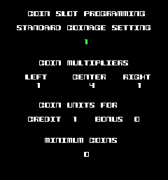 Space Dungeon (sdungeon), default Coin Slot Programming, MAME 0.250