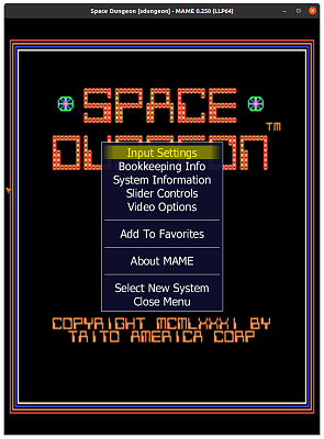 Space Dungeon (sdungeon), default no DIPs, MAME 0.250